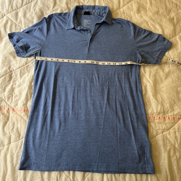 H&M Men’s Blue Polo Shirt Soft Cotton Blend Size Medium - Picture 2 of 5